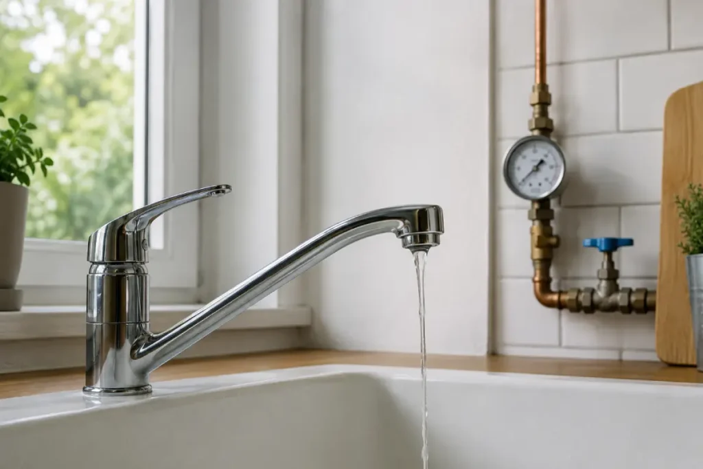 Grifo con poca presión de agua por posible fuga o problema en la instalación